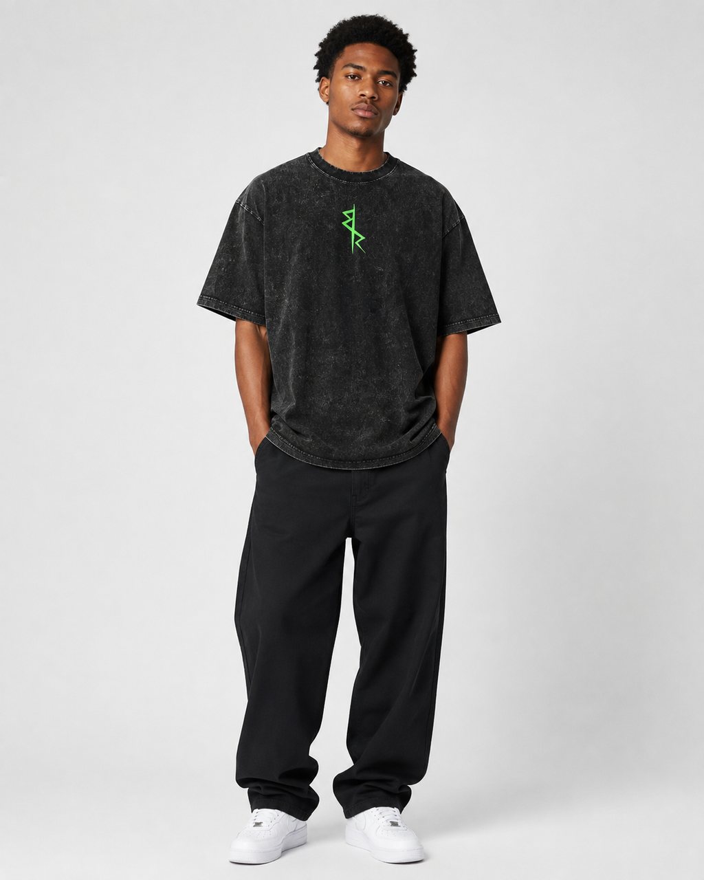 Vintage-Wash Oversized Short-Sleeve T-Shirt | *Cyberpunk: Edgerunners* Neon Color-Block Double-Sided Print – Unisex High-Street Style