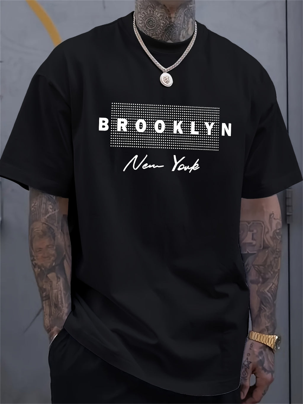 Men's casual retro 100 Cotton T-shirt 180g pure cotton with creative letter print short sleeved casual T-shirt suitable for fitness and outdoor activities, give gifts to friends