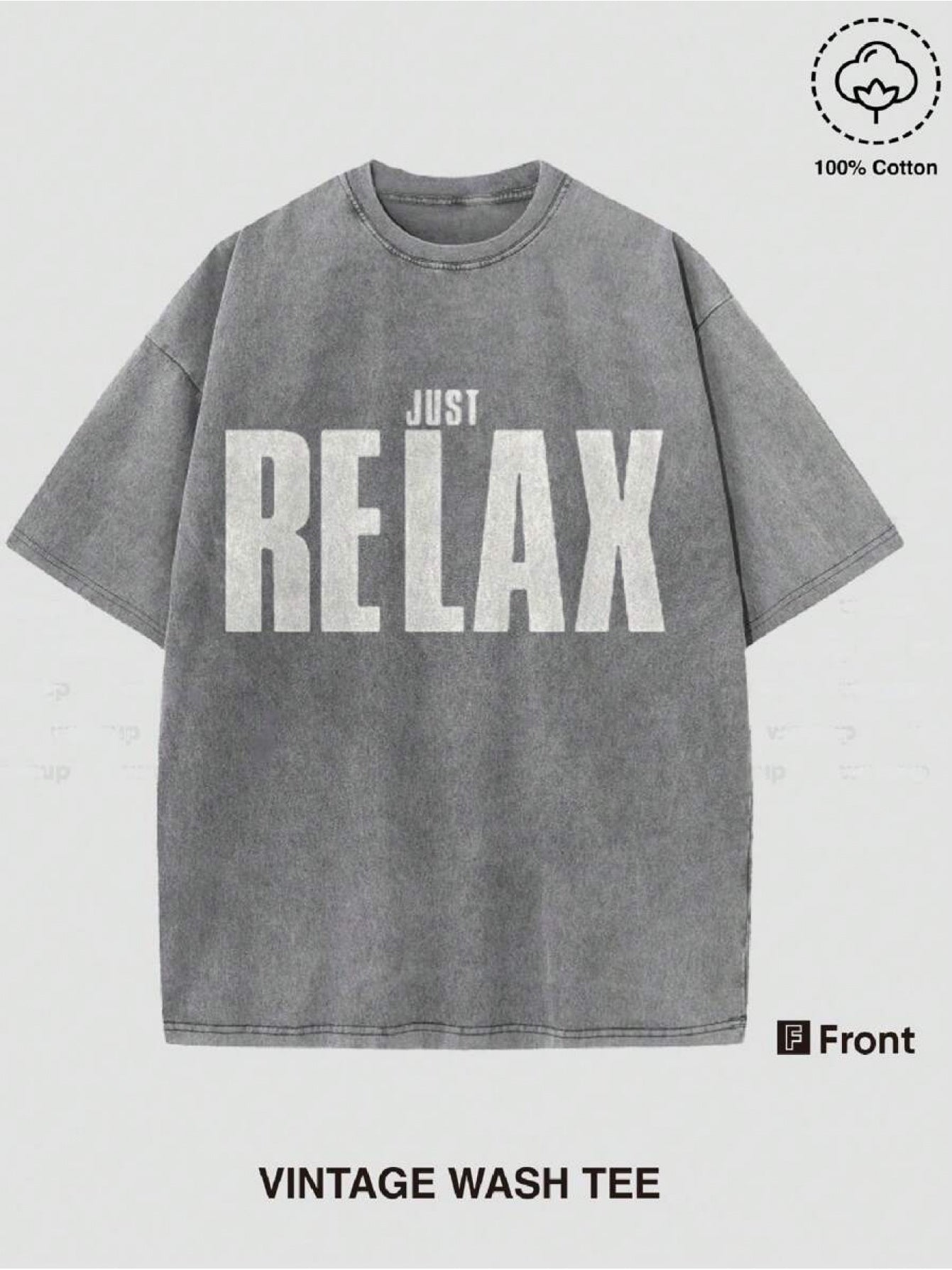 Men's & Women's Vintage Washed "Just Relax" T-Shirt - Soft Pink & Black Oversized Tee, Casual Streetwear Short Sleeve Shirt for Parties, Festivals, Casual Attire - Unisex Loose Fit Round Neck Top