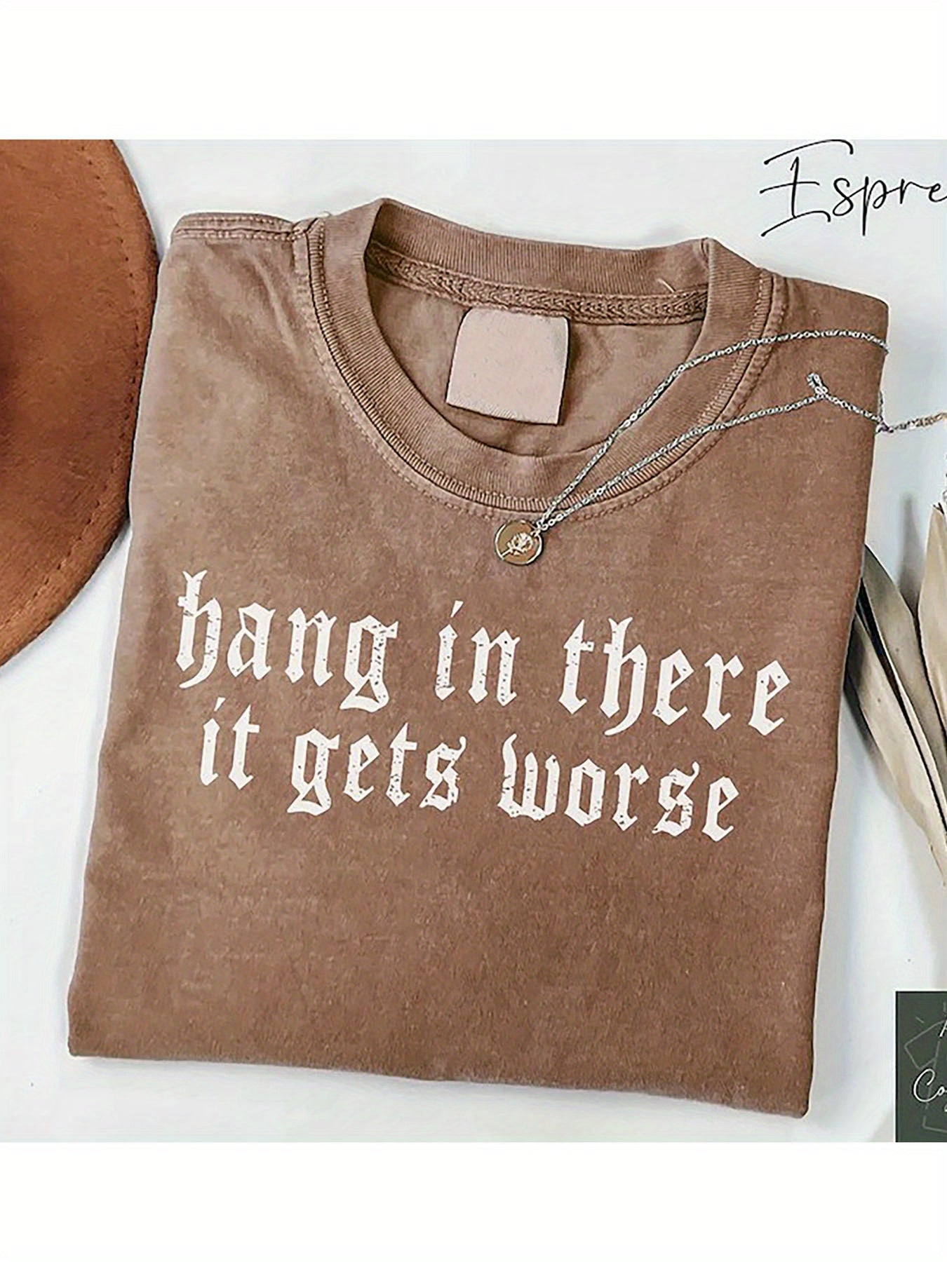 230g Washable, Hold On, It Gets Worse Print | Premium Batik Retro Fashion Brand Men'S T-Shirt, Crew Neck, Casual Style, Perfect for All Seasons, Ideal for Summer and Father'S Day Gift