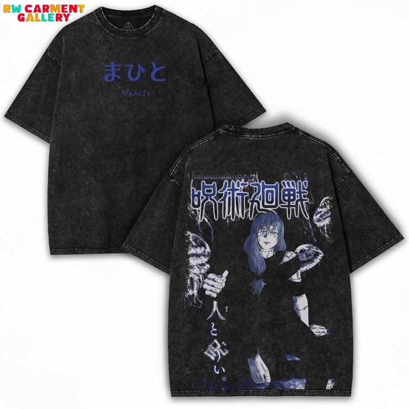 Mahito x Jujutsu Kaisen – Cursed Spirit Vintage Washed Oversized Tee with Heavy Cotton Fit for Collector Drop