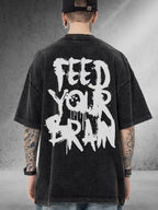 Men'S Vintage Washed T-Shirt - with Graphic, Loose Fit Streetwear Tee for Everyday & Formal Outfits - All-Season Casual Shirt - Retro Urban Style