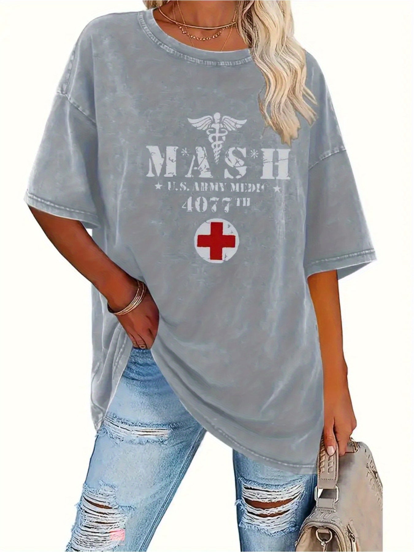 Street Retro Style Fashion Creative Pattern Print Men'S T-Shirt | High-Quality Heavy Washed, Retro Distressed Design, Round Neck, Loose Short Sleeve, Soft Comfortable Breathable, Trendy All-Season Casual Top
