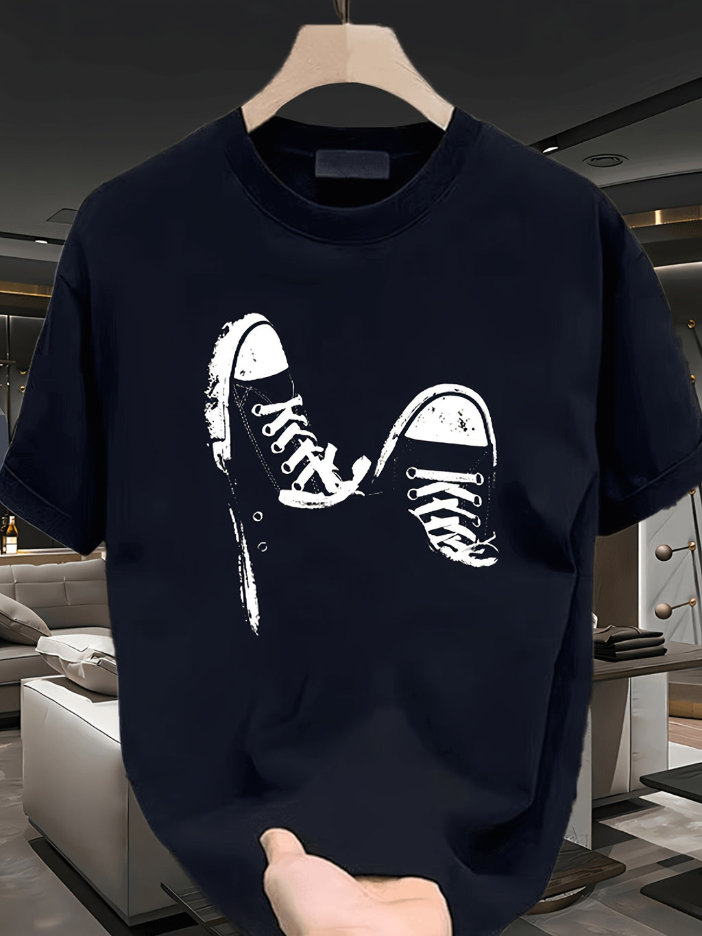 Men's casual 100 Cotton T-shirt 180g pure cotton with fresh pattern printing suitable for all seasons, casual loose fit T-shirt short sleeved pure cotton casual street style, suitable for all seasons