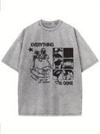 Men'S Oversized Heavy Drop Shoulder T-Shirt | Retro Streetwear, Acid Wash, Unisex, Crew Neck, All-Season