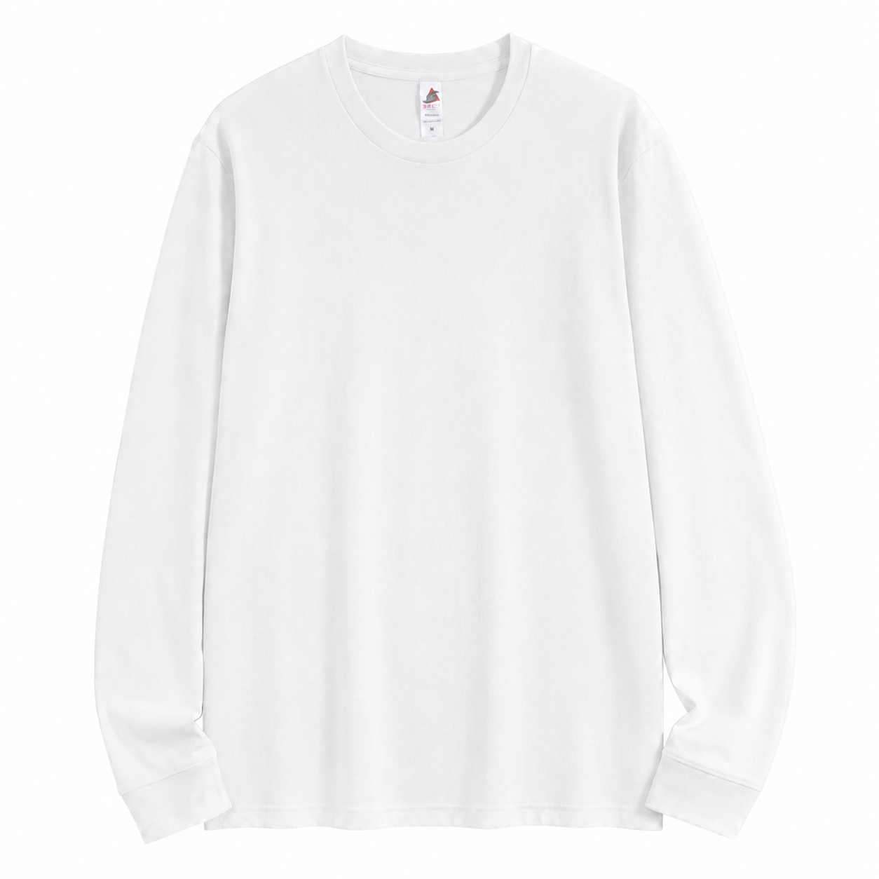 Heavyweight Pure Cotton Men's Long-Sleeve Crew Neck – Soft, Shape-Retaining, Classic & Versatile Casual Top