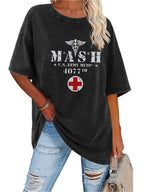 Street Retro Style Fashion Creative Pattern Print Men'S T-Shirt | High-Quality Heavy Washed, Retro Distressed Design, Round Neck, Loose Short Sleeve, Soft Comfortable Breathable, Trendy All-Season Casual Top