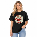 Vintage-Style Santa Short-Sleeve T-Shirt – 100% Cotton, Festive Crew-Neck Tee