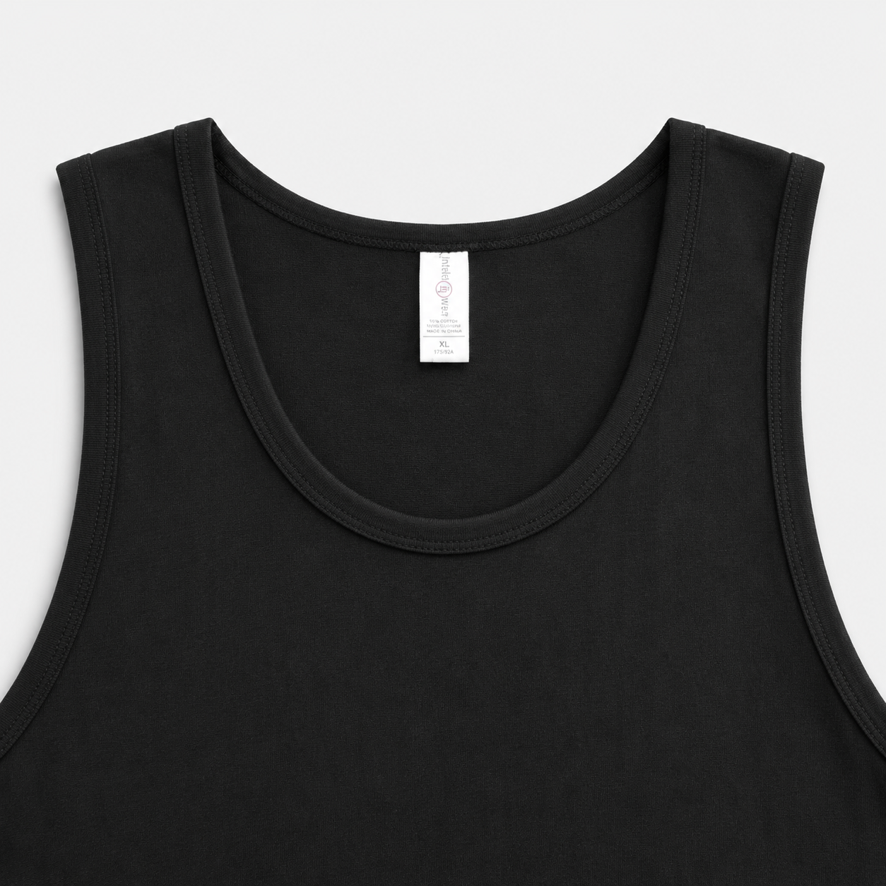 Men's 100% Cotton Black Crew-Neck Tank Top – Casual Sleeveless Sports T-Shirt (Basic Style)