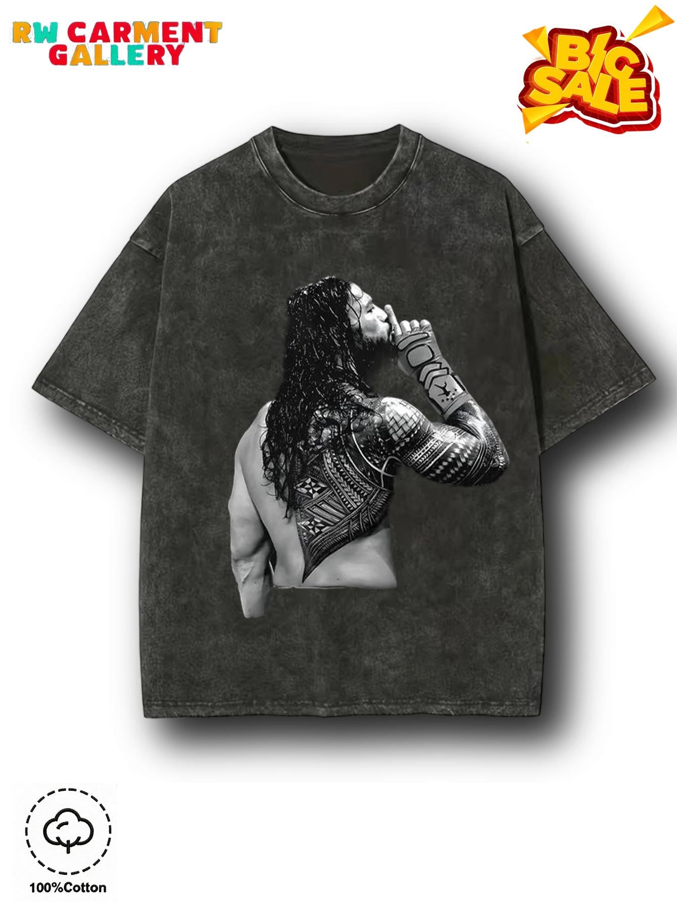 Washed T-shirt ROMAN REIGNS-SHUT UP TEE , Wrestling Tee, Wrestling Graphic Tee, Wrestler Shirt, Sports Shirt, Vintage Wresting Shirt, Wrestling Gift Streetwear