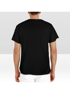 Unisex Black Cat & Yellow Print Cotton T-Shirt - Casual Round Neck, Short Sleeve, Slight Stretch, 100% Cotton, Lightweight & Breathable for Casual Attire, Outdoor Activities, and Relaxed Settings, Cat Shirt