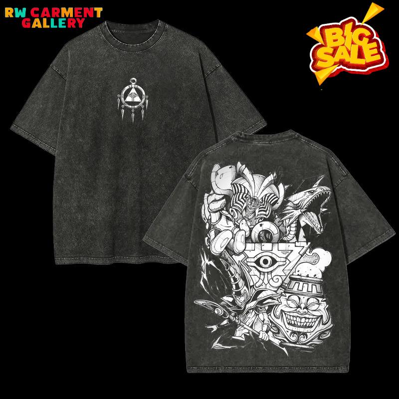 Retro Heavy Limited King of Games "Yu-Gi-Oh!" Anime Double Printed Vintage Oversized Washed Tee Unisex Oversize Anime Manga Washed Heavyweight Cotton T-shirt, Gift For Anime Fan, Anime Lover TikTokShopBlackFriday