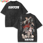 Gachiakuta Manga Rage – Washed Oversized Graphic Tee with Urban Grunge Backprint for Indie Manga Fans