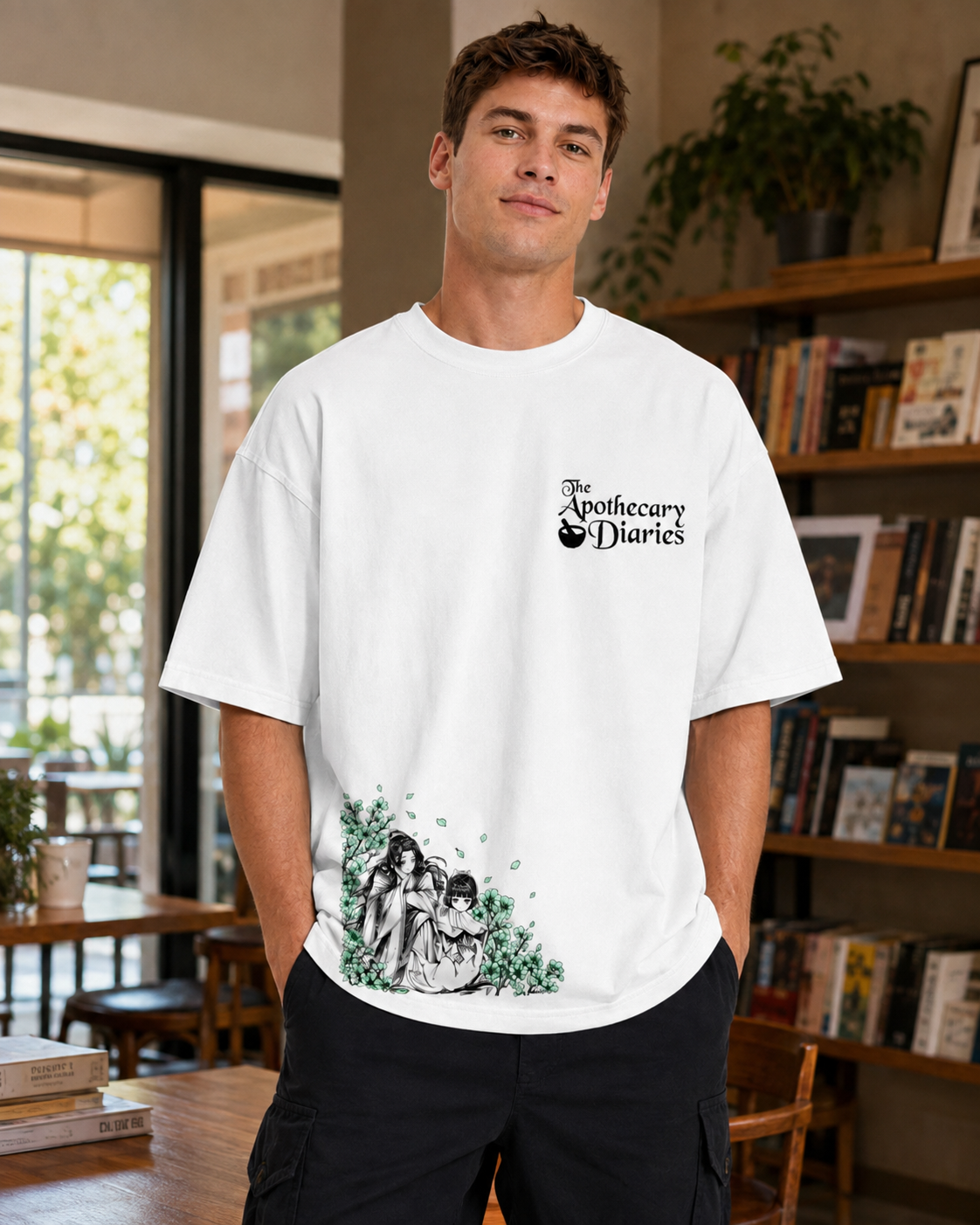 Vintage-Wash Short-Sleeve T-Shirt | *The Apothecary Diaries* Double-Sided Print | Anime Style | Unisex Oversized Fit