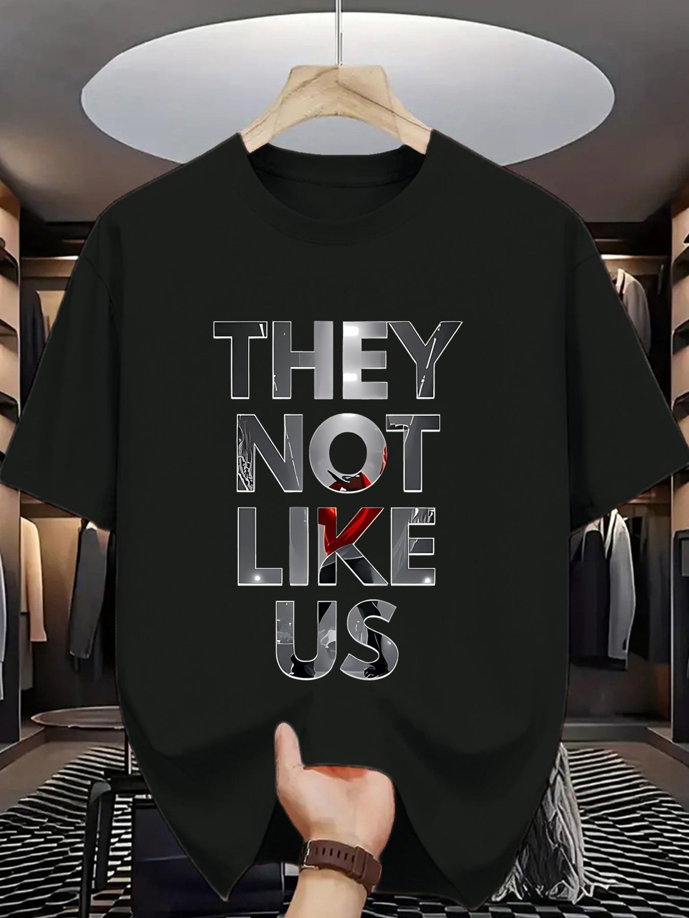 Men's 100 Cotton T-shirt 180g pure cotton with creative letter printing short sleeved casual T-shirt round neck T-shirt suitable for travel and top giving gifts to friends
