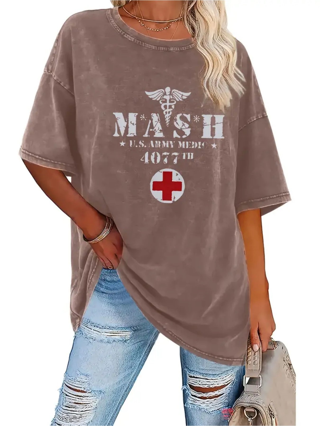 Street Retro Style Fashion Creative Pattern Print Men'S T-Shirt | High-Quality Heavy Washed, Retro Distressed Design, Round Neck, Loose Short Sleeve, Soft Comfortable Breathable, Trendy All-Season Casual Top