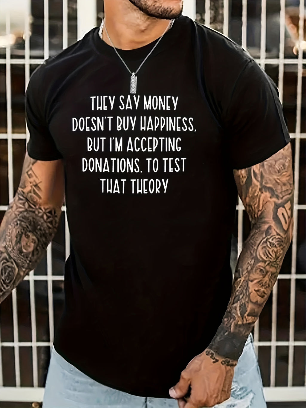 Men's fashion 100 Cotton breathable T-shirt 180g pure cotton with letter print classic round neck top T-shirt retro loose short sleeved casual T-shirt machine washable suitable for all seasons comfortable daily wear