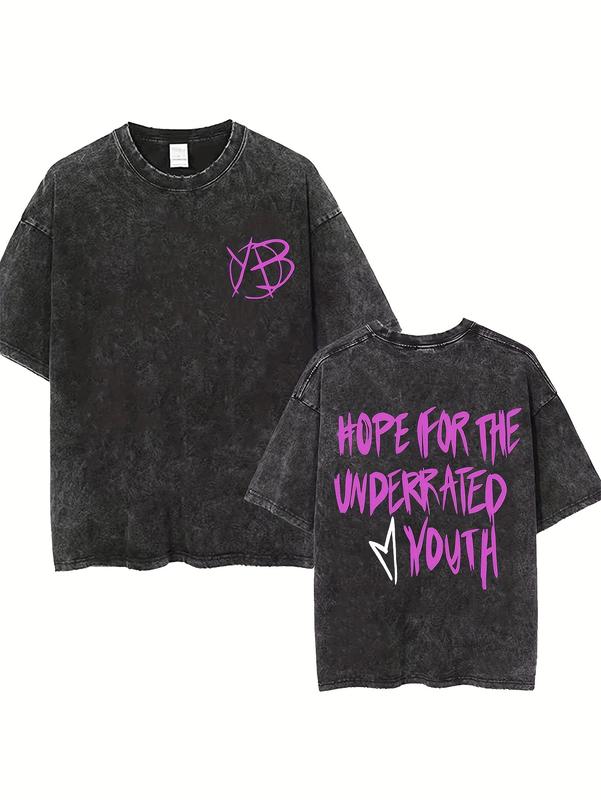Couples Vintage Washed Print T Shirt Featuring Abstract Symbol And Bold Text Design With Crew Neck Short Sleeve Oversized Fit Relaxed Hem Style Graphic Tee