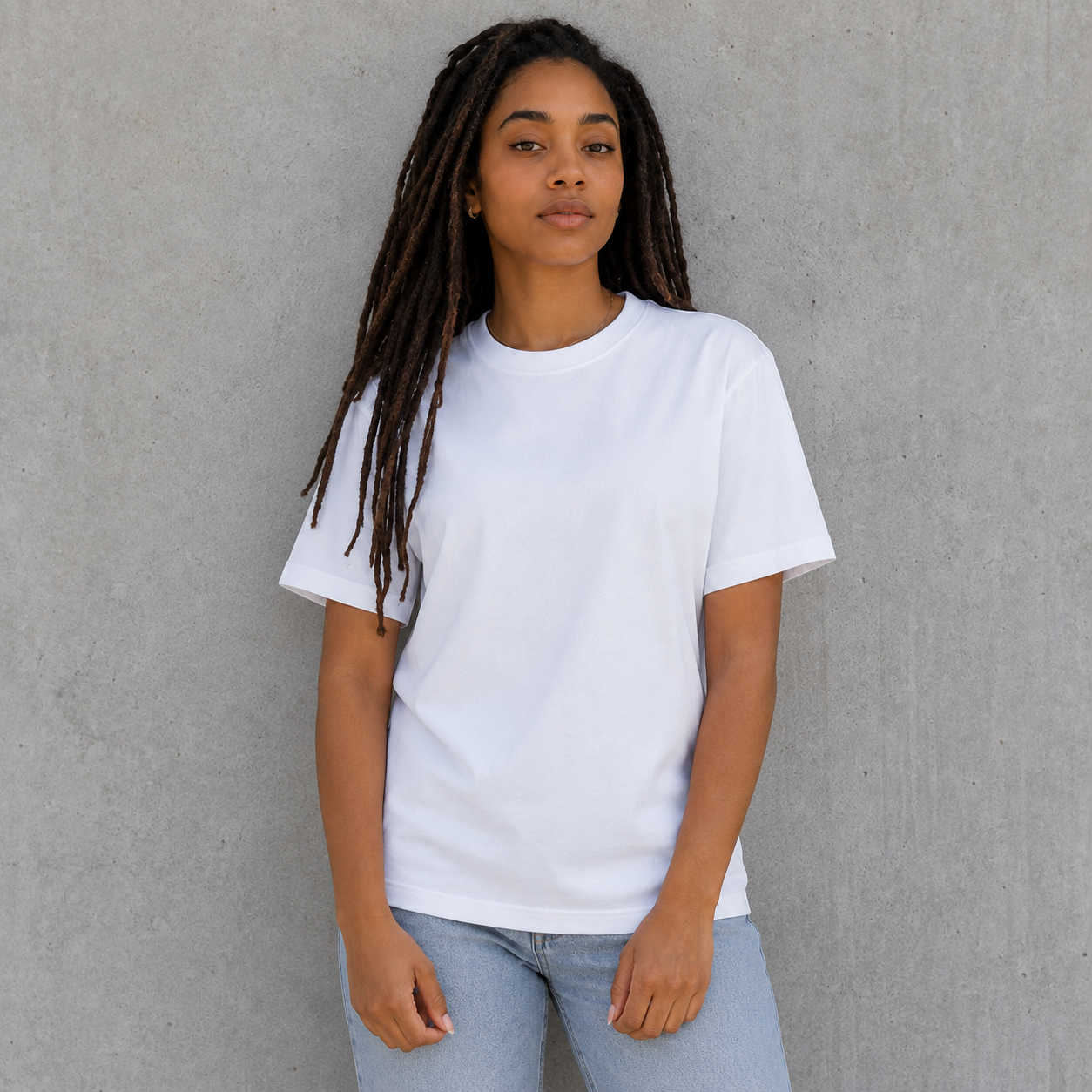 Heavyweight Pure Cotton Women's Crew Neck T-Shirt – Soft, Shape-Retaining, Classic & Versatile Casual Short-Sleeve Tee