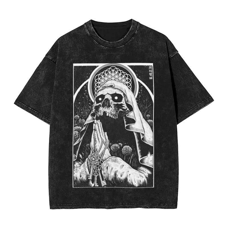 Brings Me The Horizons BMTH T Shirts Hip Hop Washed Cotton Harajuku T-Shirt Fashion Men Women Tops Streetwear Graphic Tees Menswear Vintage