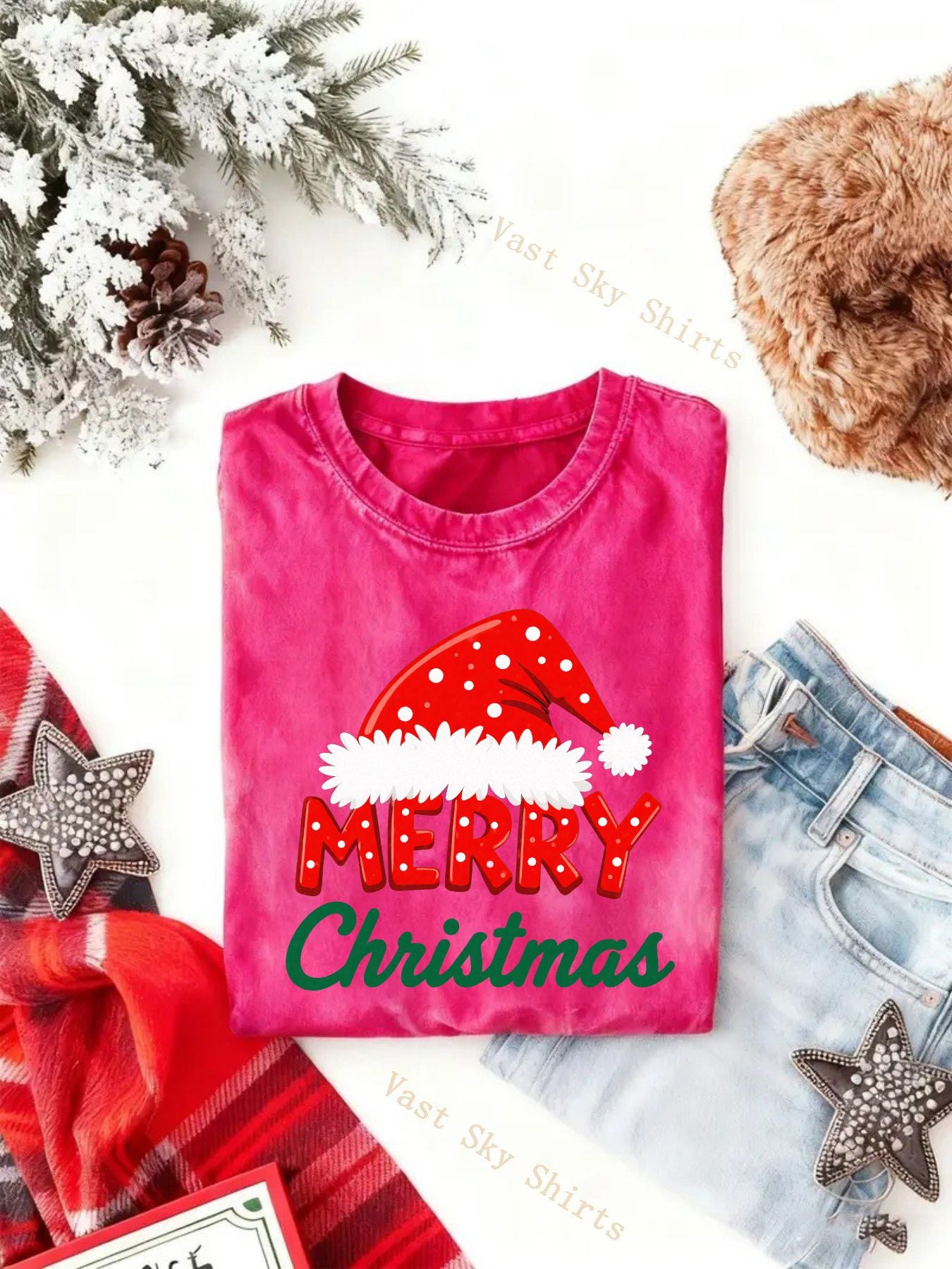 Y2K Retro Vintage Christmas T-Shirt Compatible for Church Worship - Washed Cotton Short Sleeve with Merry Christmas Print, Unisex Casual Holiday Party Outfit, Winter Warmth (Regular/Loose Fit) - Year-Round Wear & Machine Washable