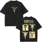 Nirvana Mineral Washed Vintage T-Shirt Movie Series Tee Streetwear Menswear Gift for fans Casual Classic graphic tees men gifts Aesthetic Clothes