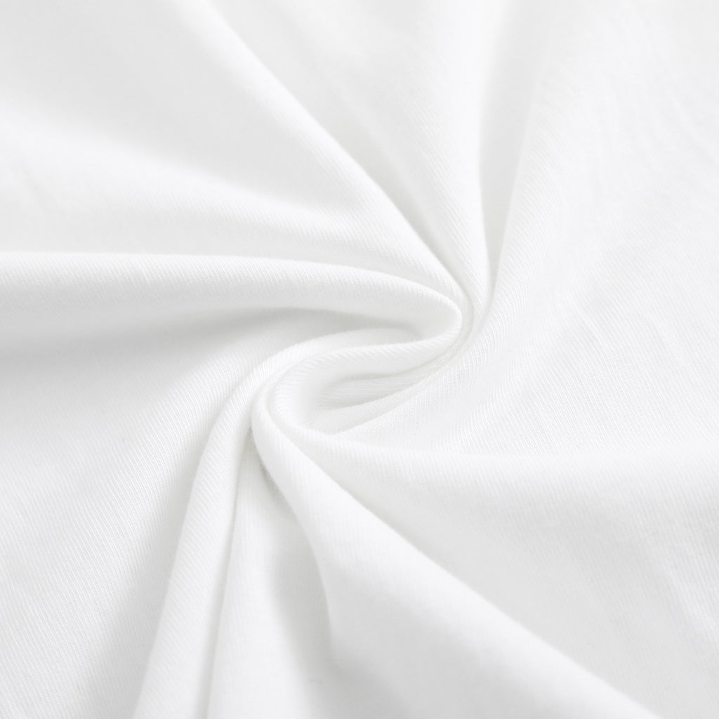 Men's white pure cotton crew-neck T-shirt—a versatile wardrobe essential.