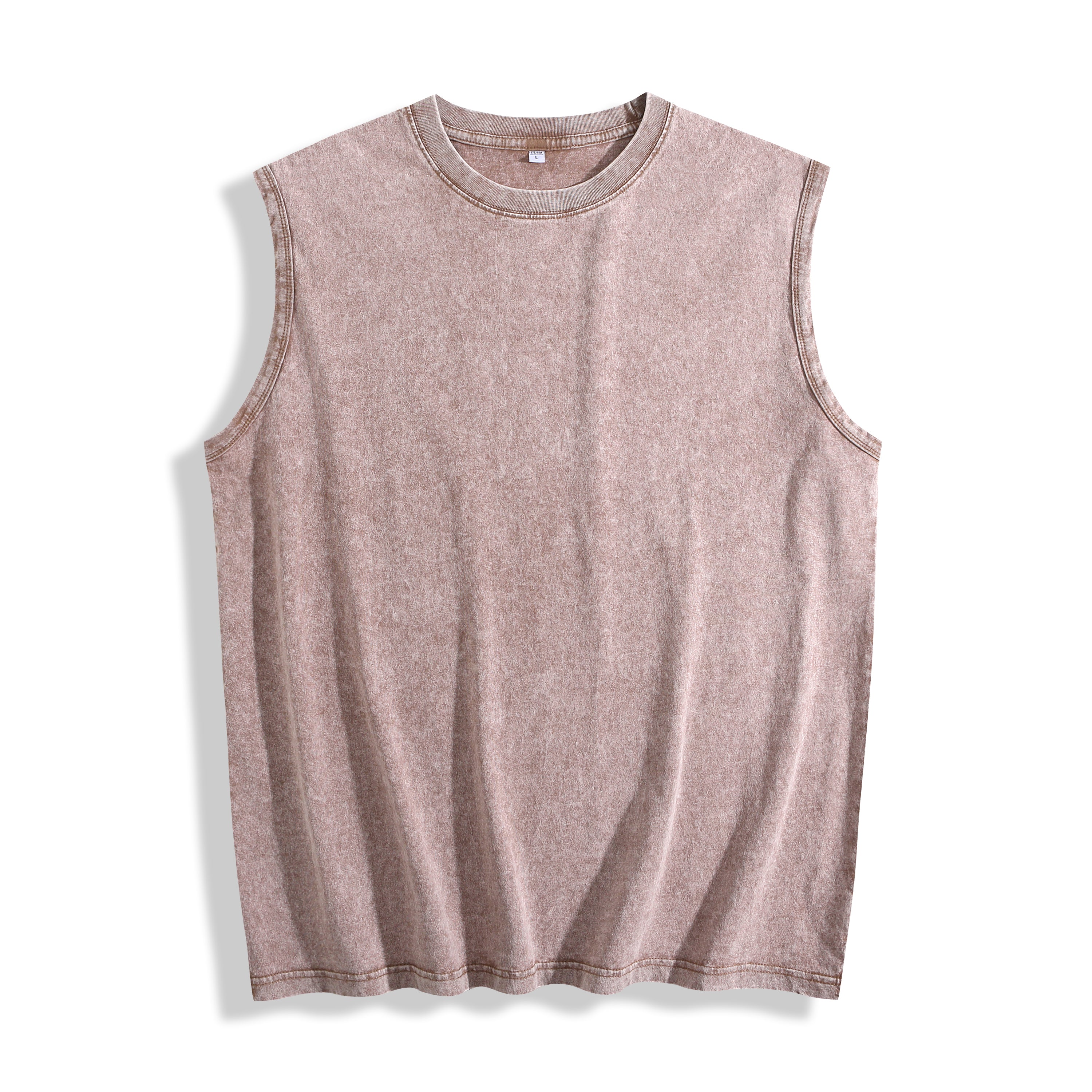Unisex Washed & Distressed Sleeveless Tank Top – Heavyweight Cotton Vintage-Style Vest – Loose-Fit Versatile Athletic Top