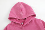 Vintage-wash distressed hooded sweatshirt—a versatile, relaxed-fit casual jacket with a laid-back, dropped-shoulder style.