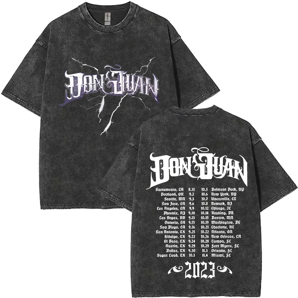 Vintage Washed Rapper Maluma Pretty Dirty Europet Tour 2025 T-shirt Men Women Fashion Oversized Tshirt Male Hip Hop Streetwear