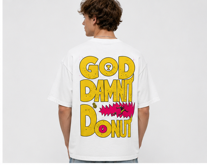 American-style acid-washed distressed color-blocked English graffiti print short-sleeved T-shirt, heavyweight retro wash, oversized, loose fit, unisex.