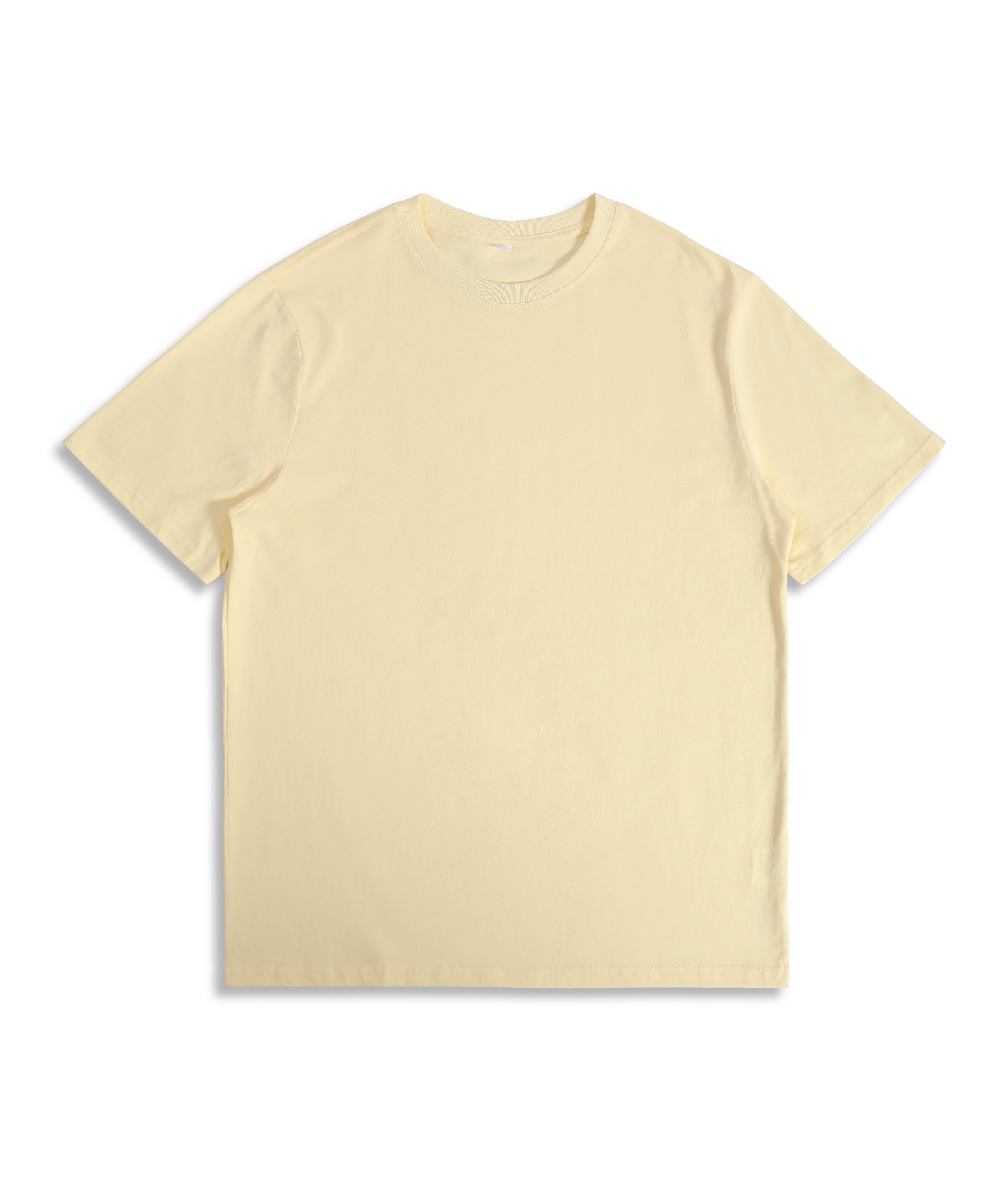 Men's apricot pure cotton crew-neck T-shirt—easy to style all year round.