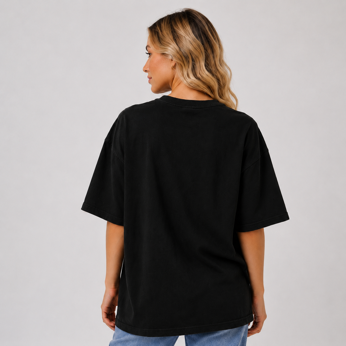 Buffalo Football Vintage Helmet Washed Cotton T-Shirt – Women's Oversized American Sporty Style Short Sleeve