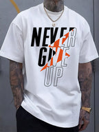 Daily men's casual 100 Cotton T-shirt 180g pure cotton with unique printed pattern elastic T-shirt short sleeved suitable for urban style daily wear suitable for all seasons, give friends holiday gifts