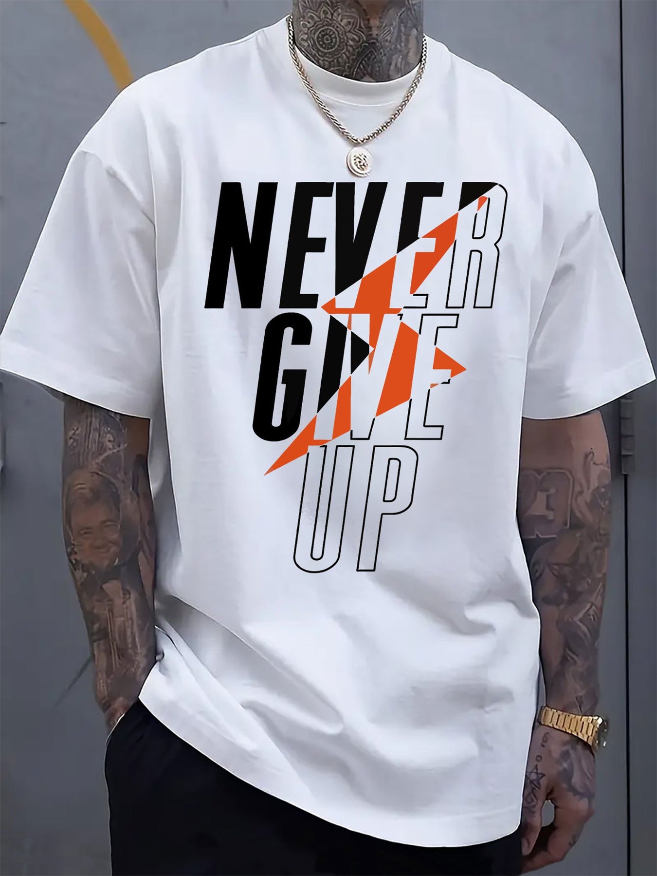Daily men's casual 100 Cotton T-shirt 180g pure cotton with unique printed pattern elastic T-shirt short sleeved suitable for urban style daily wear suitable for all seasons, give friends holiday gifts