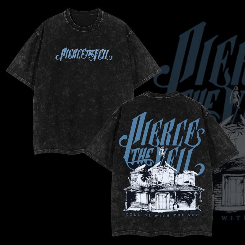 Pierce The Veil Band Collide With The Sky Washed Shirt, I Can't Hear You World Tour 2025 Shirt, Classic 90s Grunge Vibes, Alternative Streetwear Essential for Rock Lovers Menswear Top