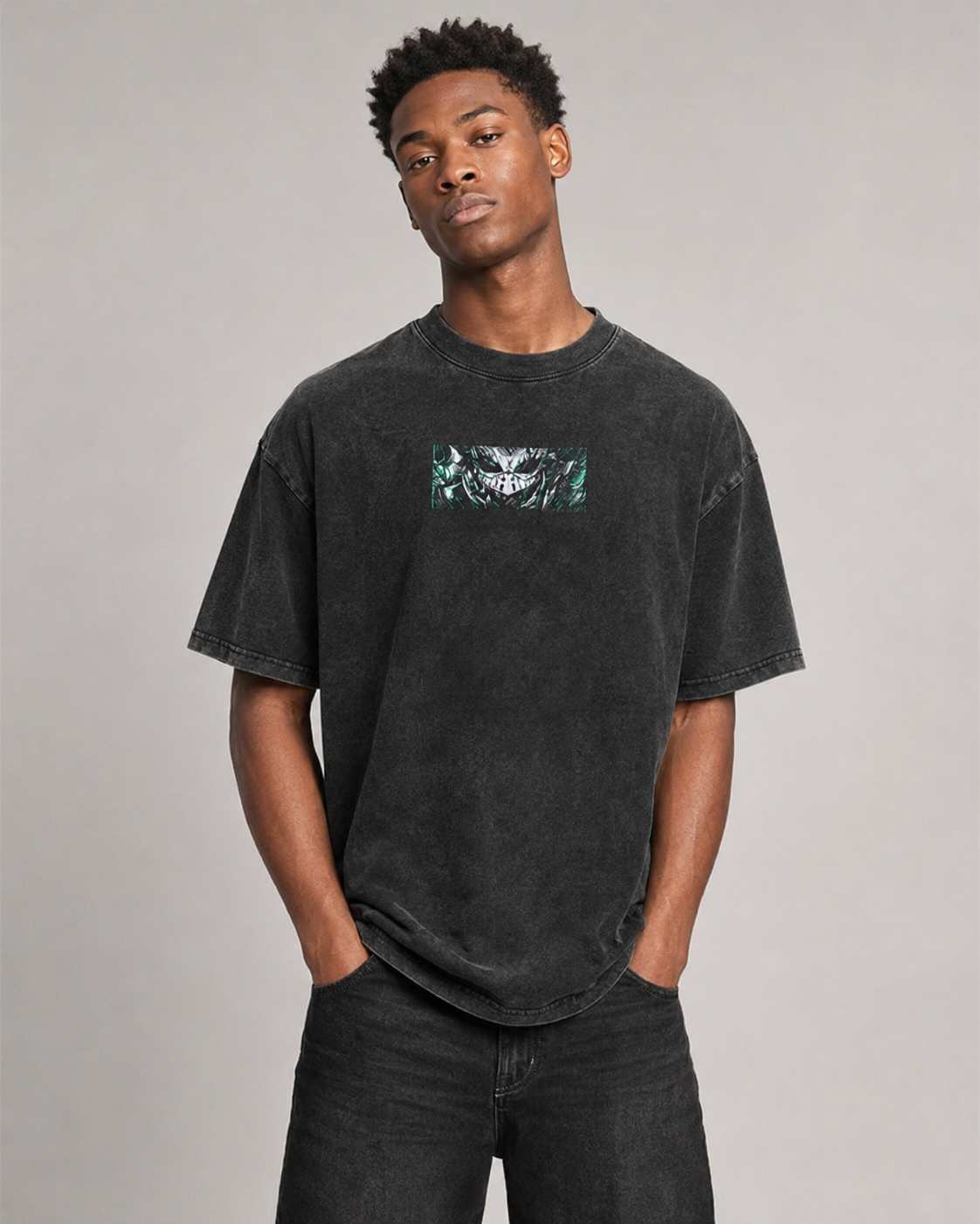 Vintage-Wash Oversized Short-Sleeve T-Shirt | My Hero Academia (Izuku Midoriya) Double-Sided Anime Print – Unisex