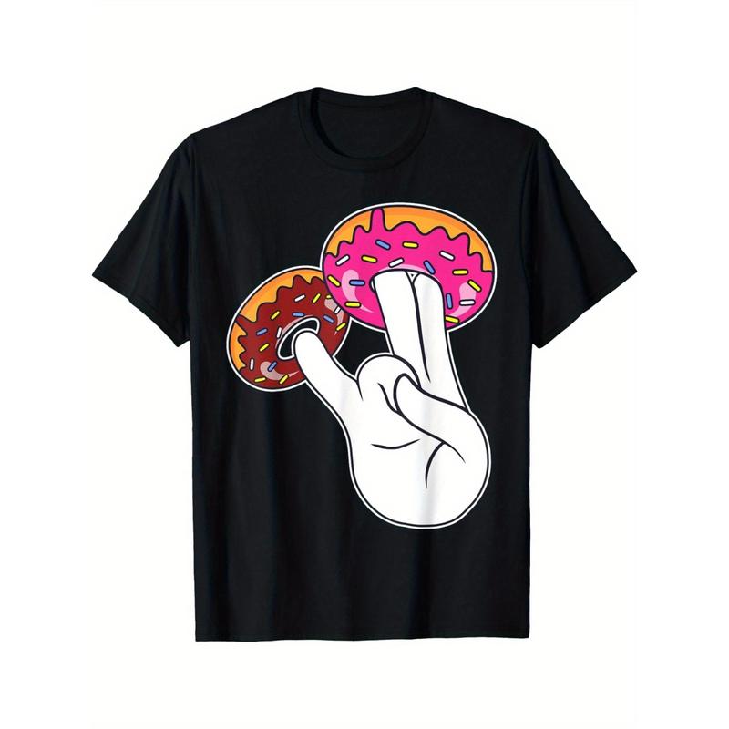 Funny 'Dirty Donut' T-Shirt - Men's and Women's Inappropriate and Embarrassing Adult Humor Tee Made in USA ，Crew Necks， Round Neck