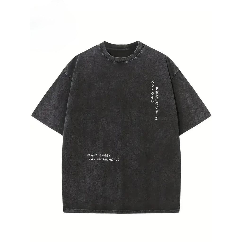 Vintage-Inspired Cotton T-Shirt - Distressed Washed, Crew Neck, Short Sleeve | Summer Casual Wear