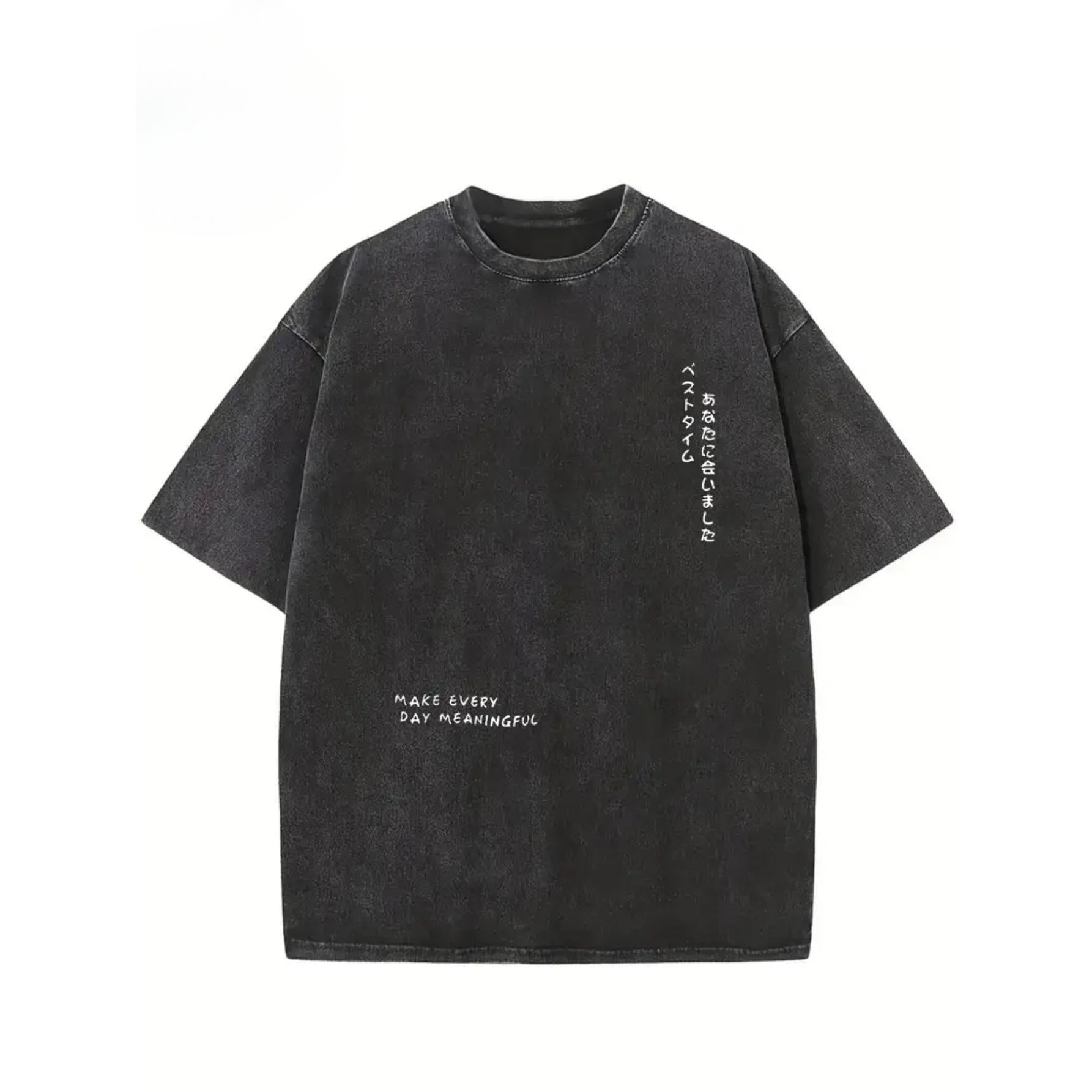 Vintage-Inspired Cotton T-Shirt - Distressed Washed, Crew Neck, Short Sleeve | Summer Casual Wear