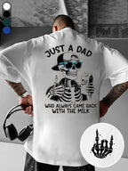 Daily men's casual 100 Cotton T-shirt 180g pure cotton with unique printed pattern short sleeved top T-shirt suitable for urban style daily wear