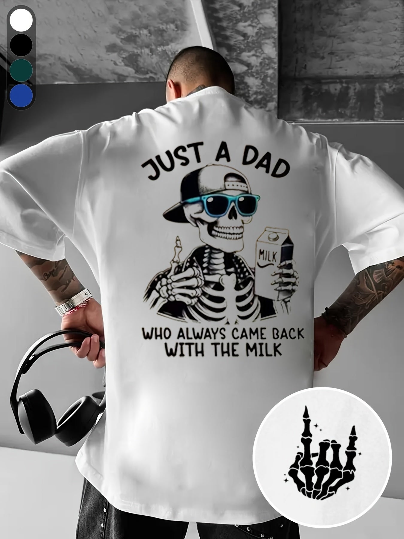 Daily men's casual 100 Cotton T-shirt 180g pure cotton with unique printed pattern short sleeved top T-shirt suitable for urban style daily wear
