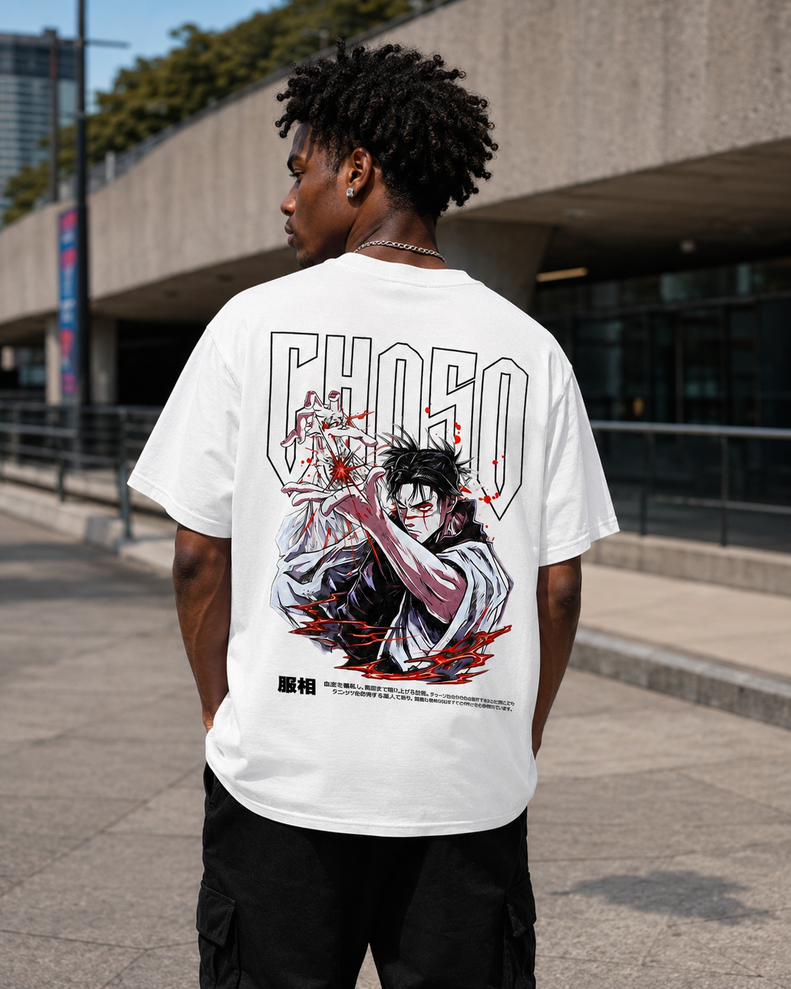 Vintage-Wash Short-Sleeve T-Shirt | *Jujutsu Kaisen* Choso (Double-Sided/Multi-Placement Print) — Oversized American-Style Anime Tee (Unisex)