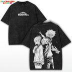 Toga X Dabi My Hero Academia Washed Anime Tee Vintage Oversized Streetwear Heavy Cotton Drop