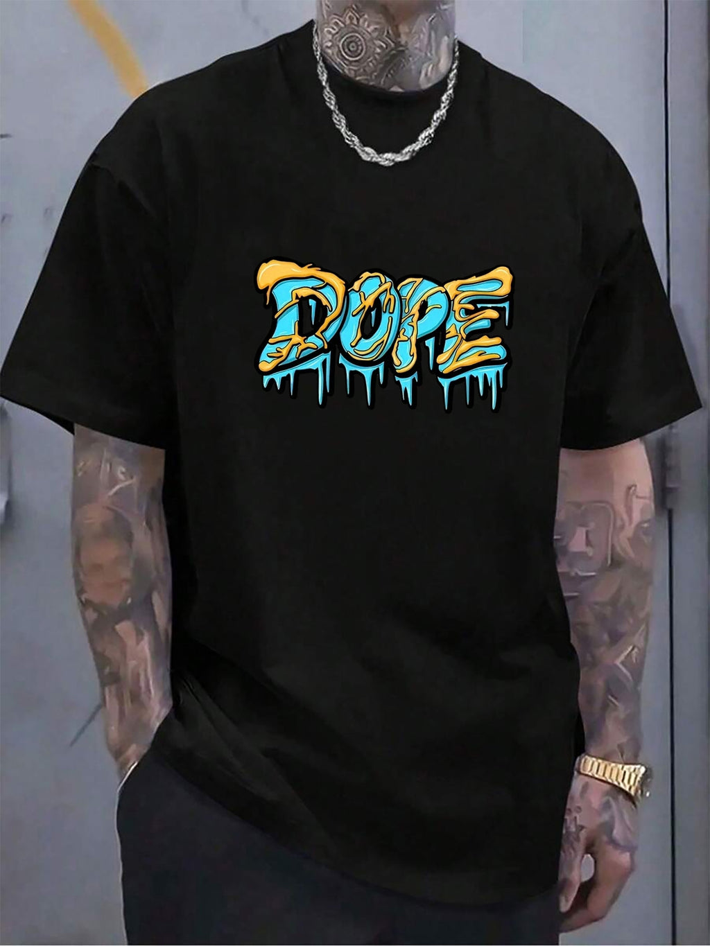 Daily men's casual 100 Cotton T-shirt 180g pure cotton with irregular letter print short sleeved casual T-shirt suitable for fitness and outdoor activities, suitable for all seasons, giving friends holiday gifts