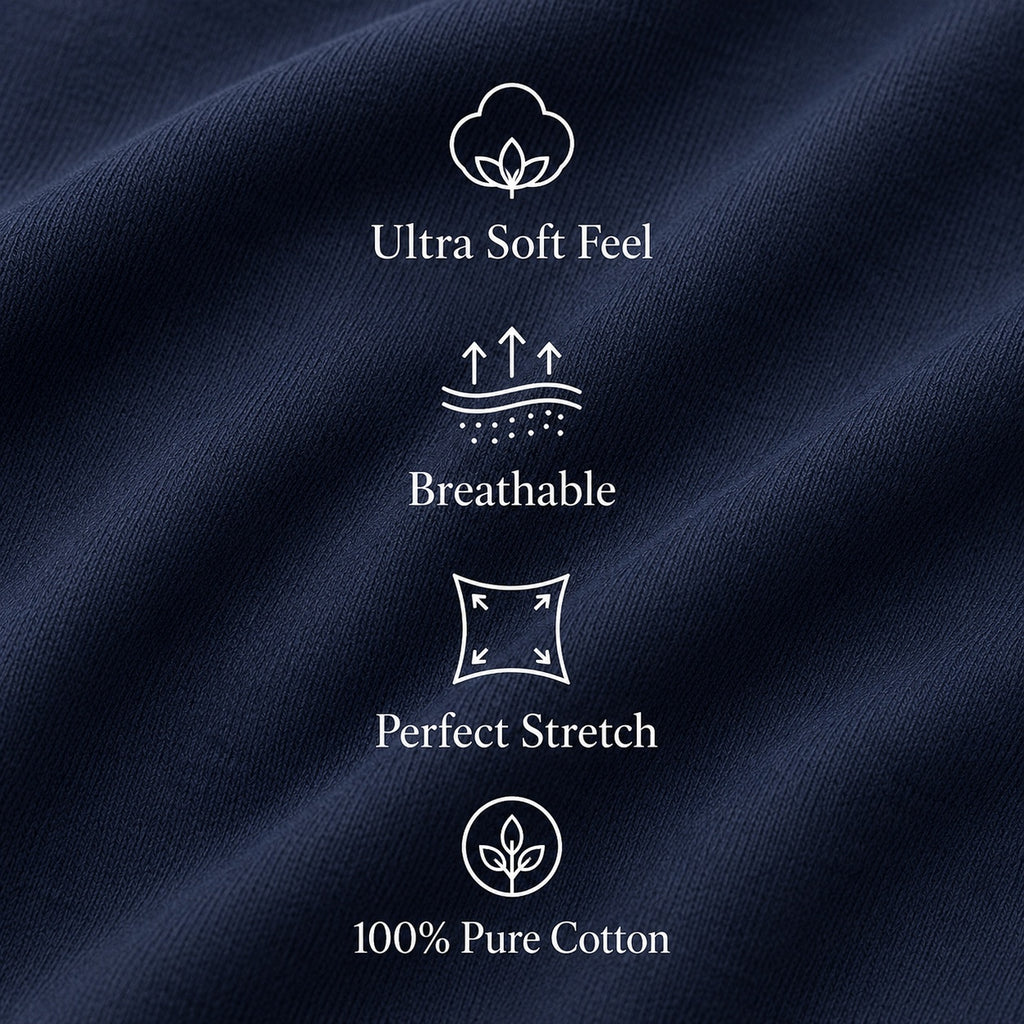Men's Navy Pure Cotton Crew-Neck Short-Sleeve T-Shirt — A durable, timeless staple.