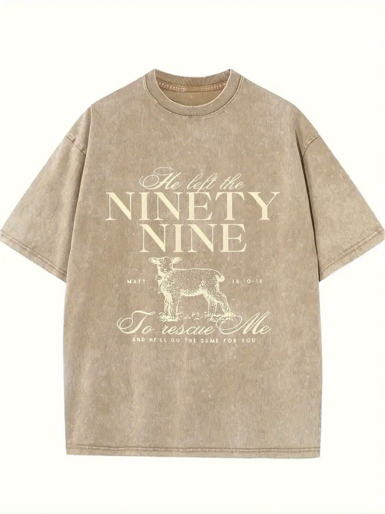 1pc Men's 100% Cotton Vintage Rescue Print T-Shirt - Washed Soft Round Neck Short Sleeve Casual Top with Rescue Theme Design, Breathable for Spring Summer Outdoor Activities & Casual Attire, Ideal Holiday Gift