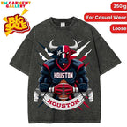Washed T-shirt Houston Football Men's T-Shirt women's and men's tops TikTokShop Black Friday