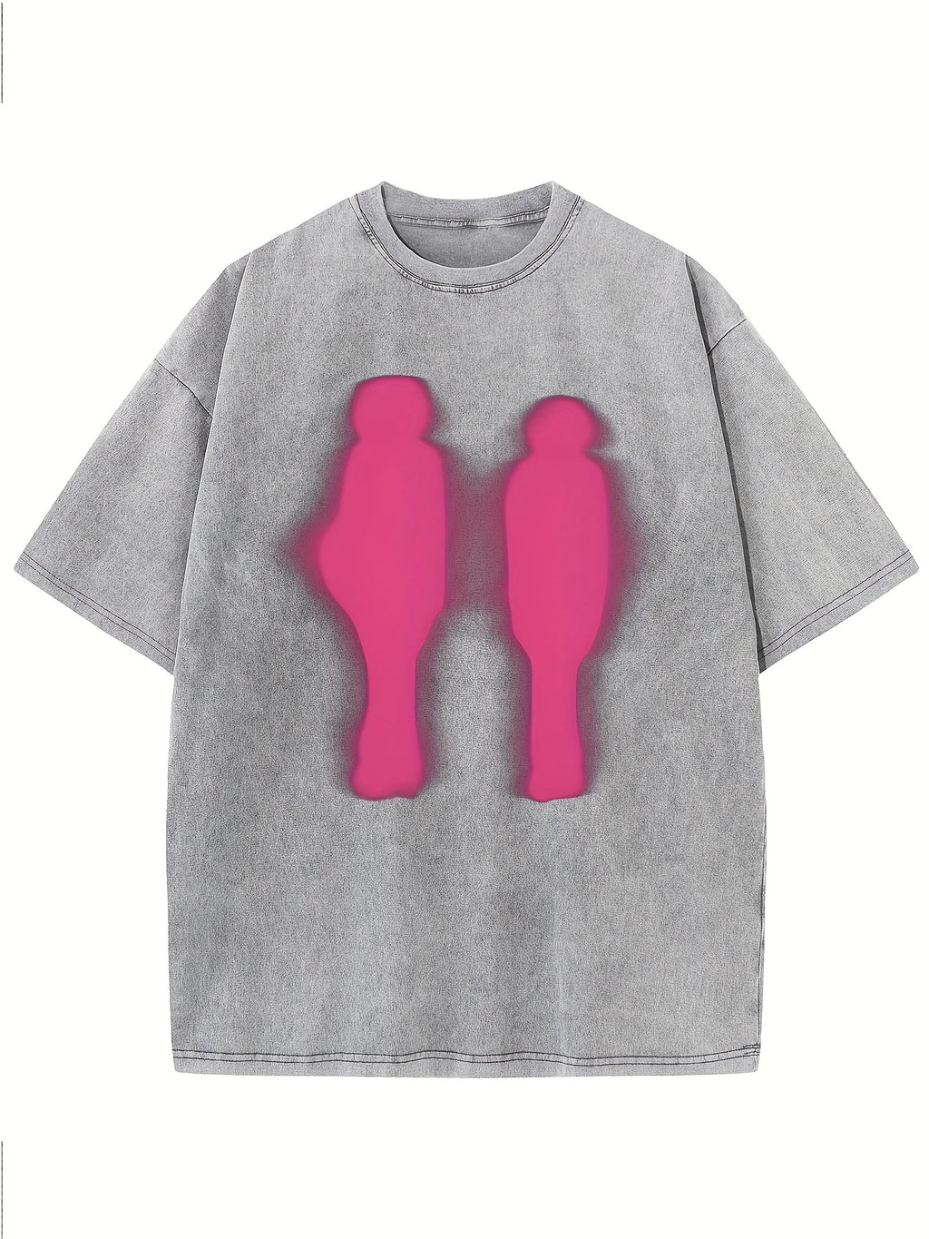 Men's  Printed T-Shirt Washed Streetwear Cotton T-Shirt Vintage Drop Shoulder Sleeve Round Neck Short Sleeve Casual Top