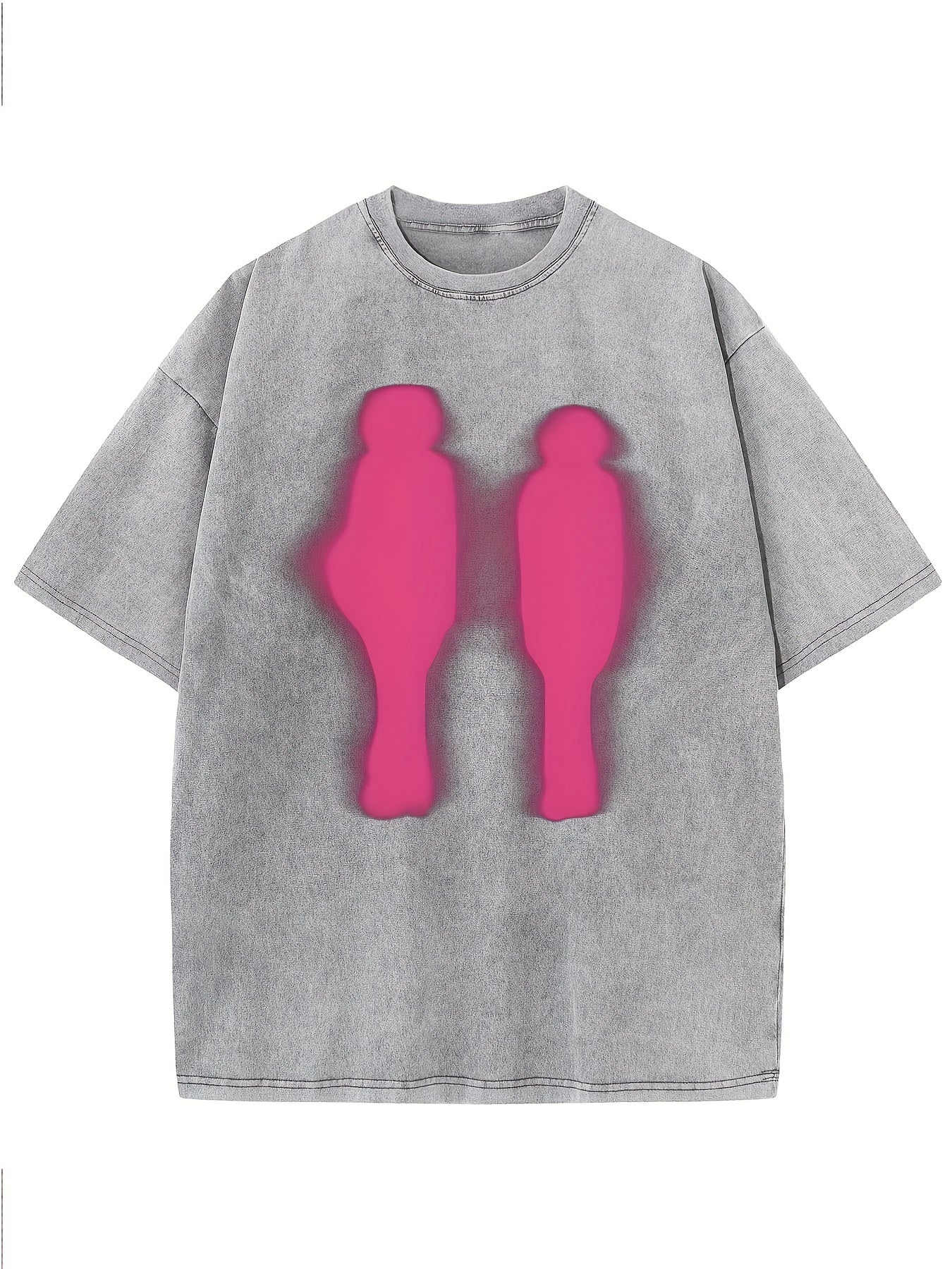 Men's  Printed T-Shirt Washed Streetwear Cotton T-Shirt Vintage Drop Shoulder Sleeve Round Neck Short Sleeve Casual Top